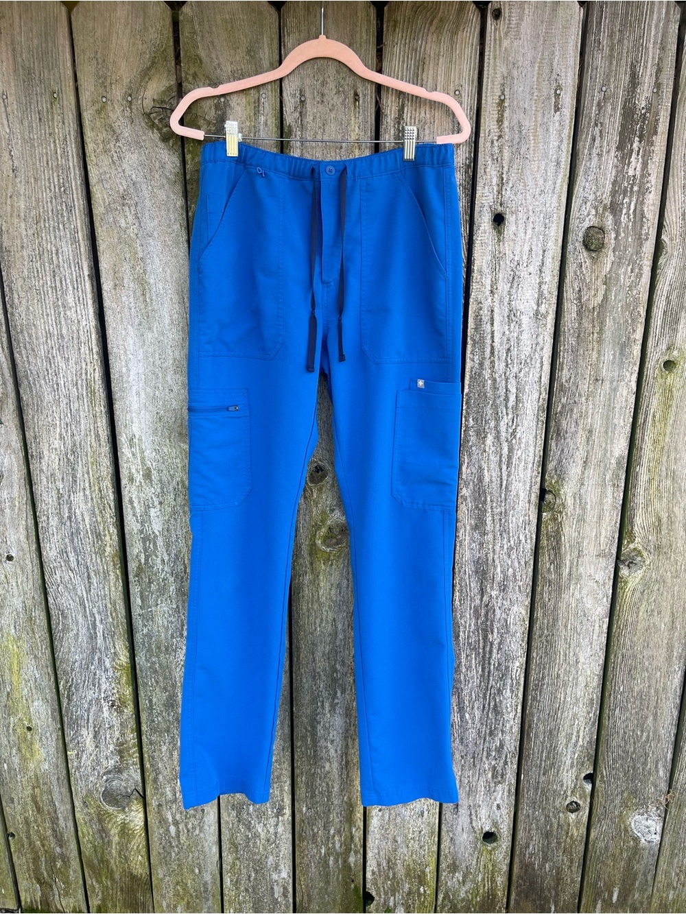 FIGS Men’s Cairo Cargo Scrub Pants Medium Tall Blue Straight Leg Medical